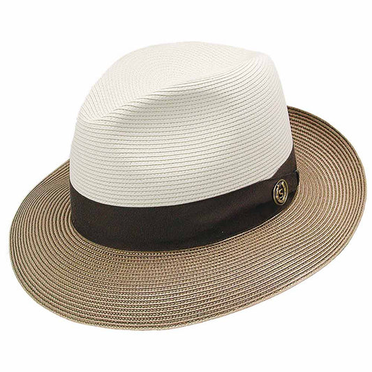 Stetson Toledo Milan Straw Hat in Beige/Cognac