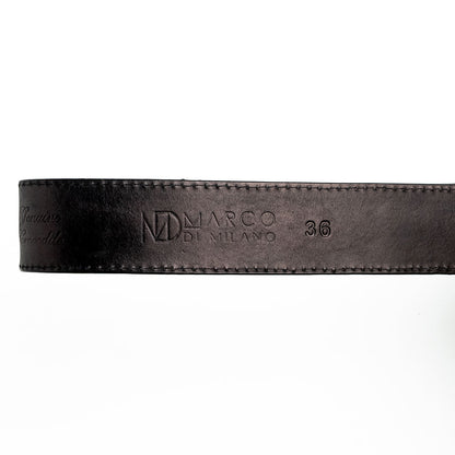 Montana Genuine Caiman Crocodile Skin Belt in Black with Antique Western Buckle | Marco Di Milano Exotic Belt