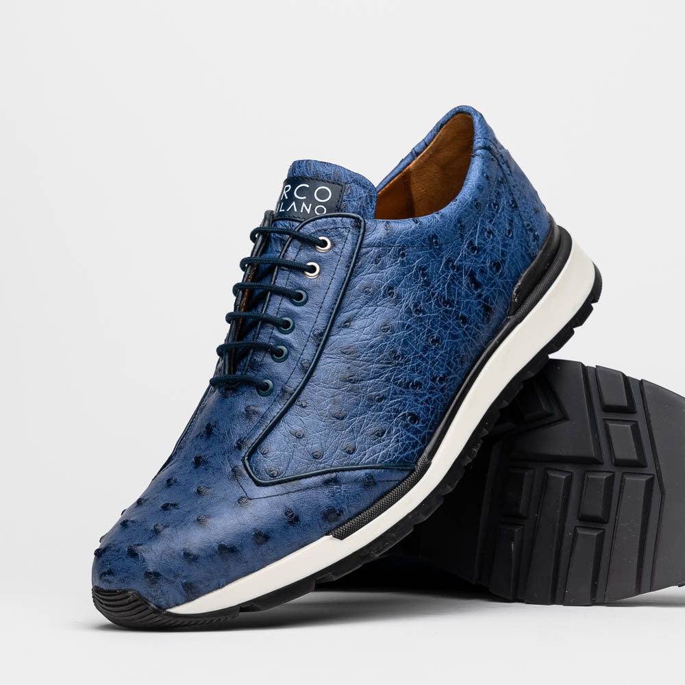 Marco Di Milano Scanno Antique Navy Ostrich Fashion Sneakers