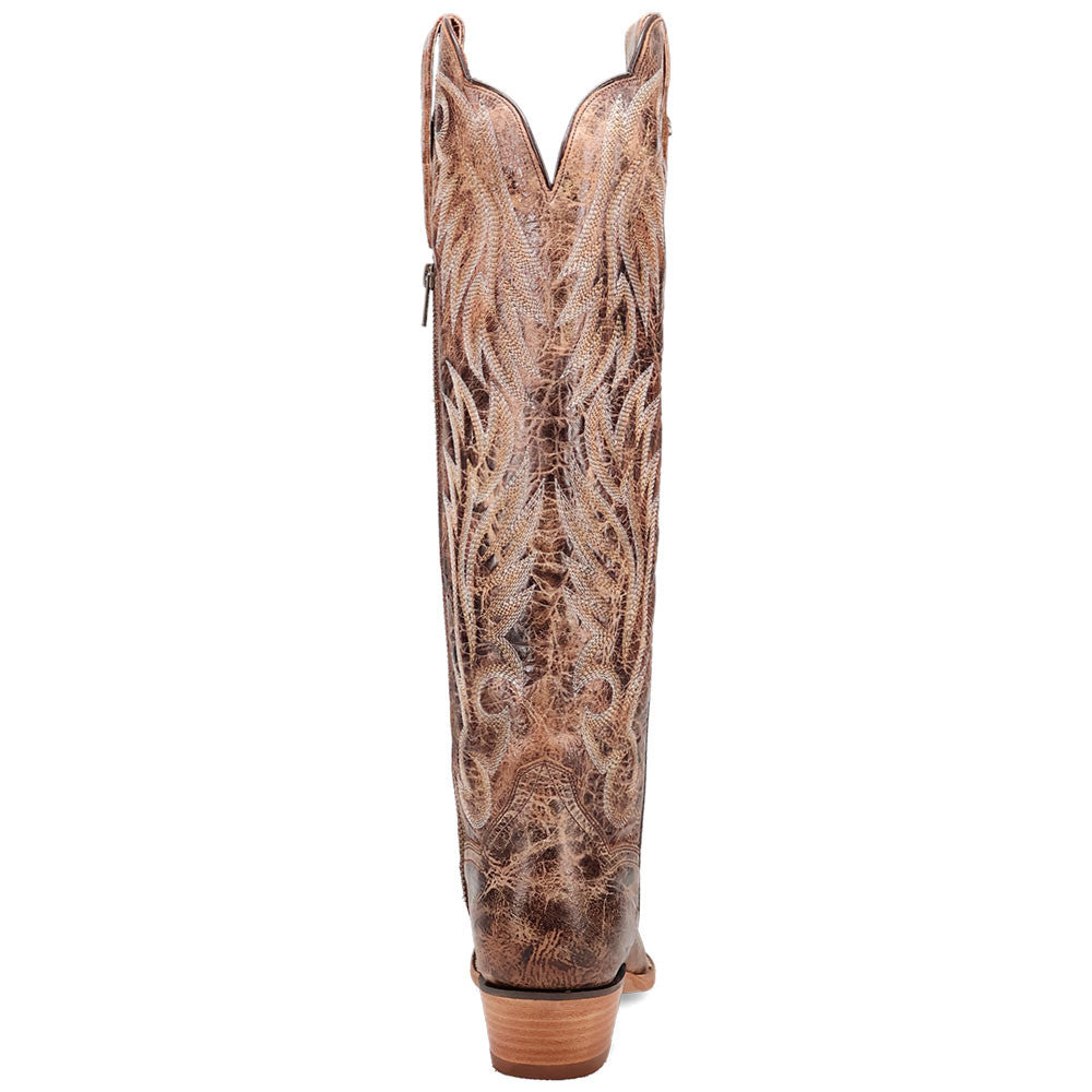 Dan Post Rustic Ridge Brown Leather Zipper Snip Toe Western Cowgirl Boots