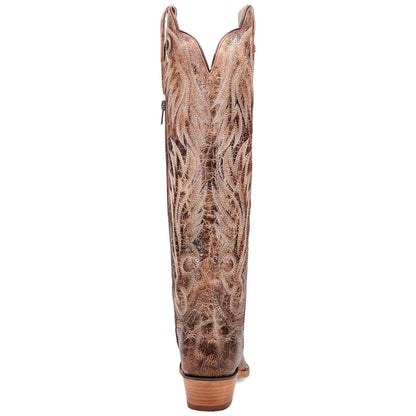 Dan Post Rustic Ridge Brown Leather Zipper Snip Toe Western Cowgirl Boots