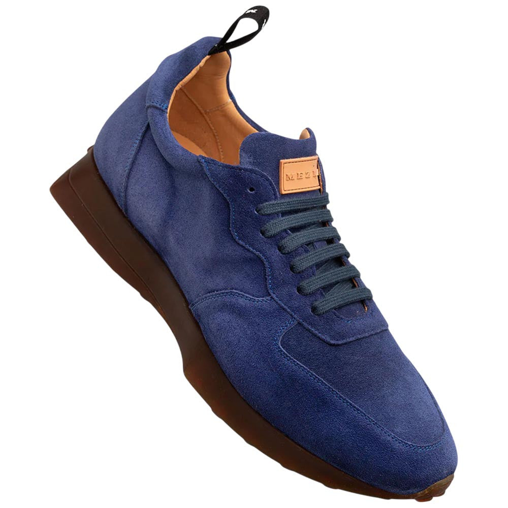 Mezlan Men’s Carlucci Blue Sport-Dress Suede Sneaker