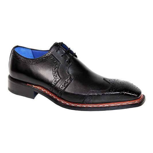 Emilio Franco Men's Marco Calf Black Wingtip Lace Men's Shoes