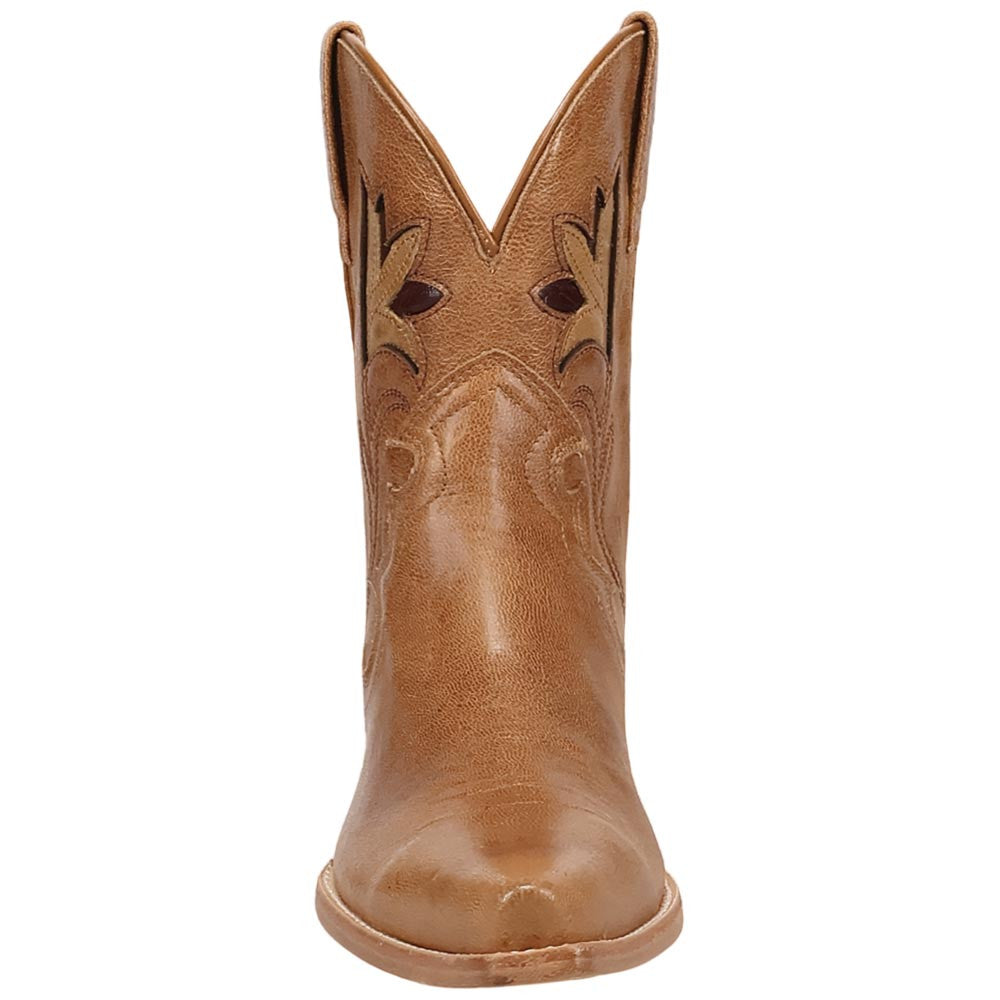 Dan Post Saffron Women's Whiskey Leather Western Bootie - 8" Shaft, Snip Toe
