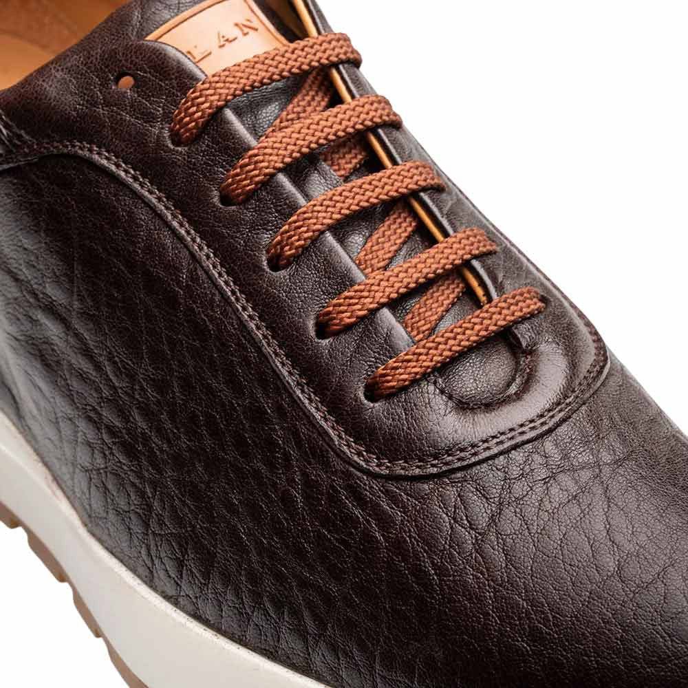 Mezlan Hill Men's Dark Brown Lambskin Dress Sneaker - Handmade in Spain