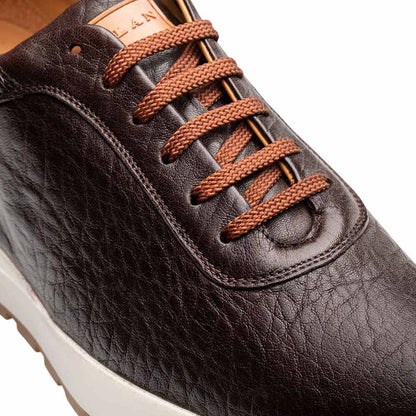 Mezlan Hill Men's Dark Brown Lambskin Dress Sneaker - Handmade in Spain