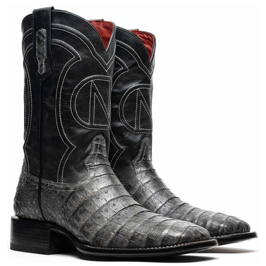 Tucson Genuine Caiman Belly Skin Stone Gray Cowboy Boot | Marco Di Milano Western Boots