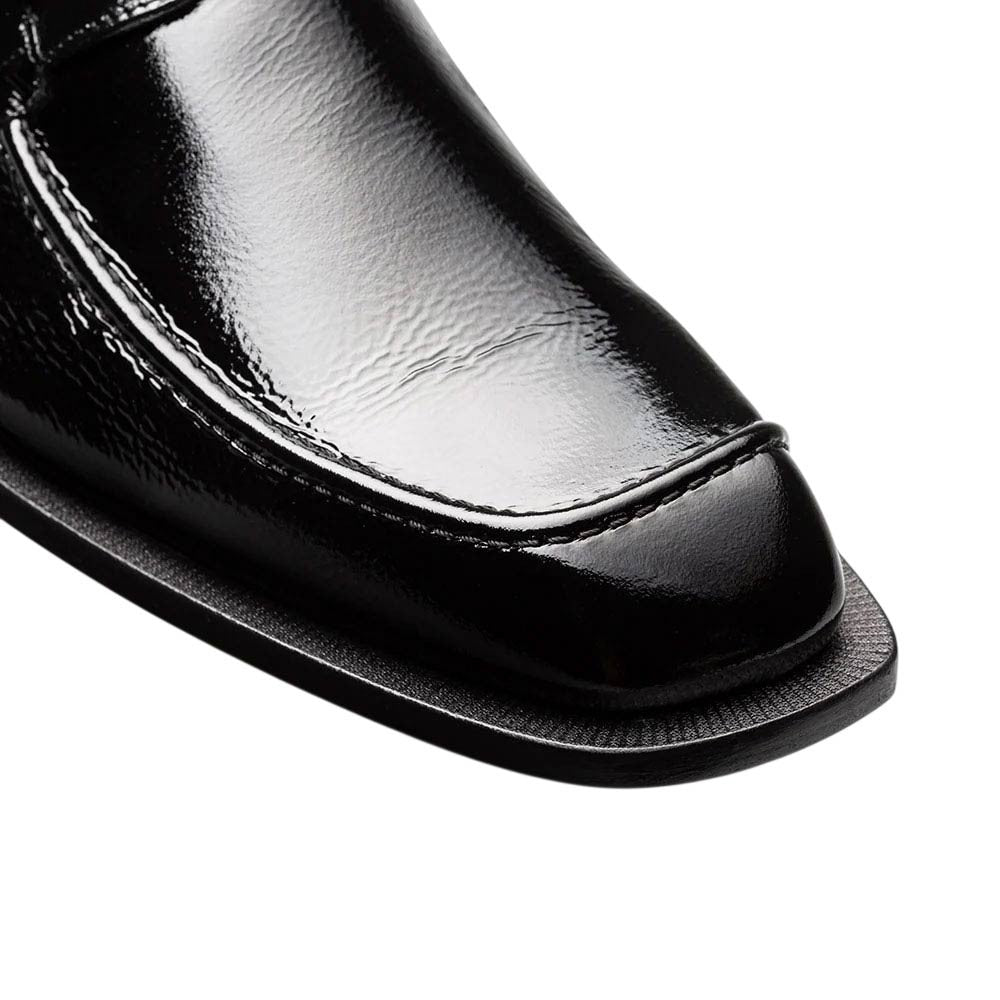 Mezlan Afton Textured Shiny Calf Monk - Men's Black Square Toe Formal Monk