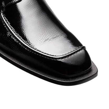 Mezlan Afton Textured Shiny Calf Monk - Men's Black Square Toe Formal Monk
