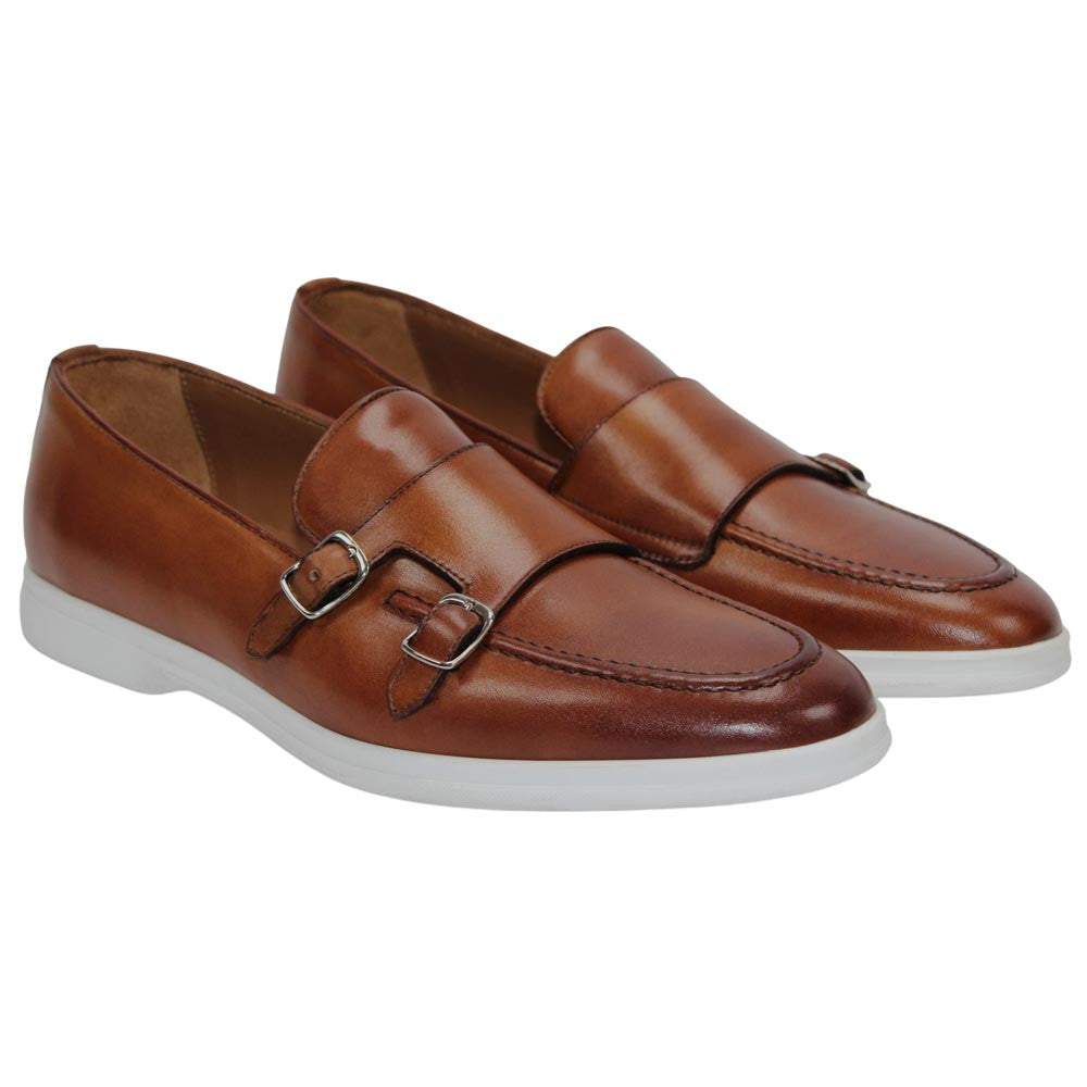 Duca Men's Rimini Cognac Italian Calf Leather Slip-On Loafer