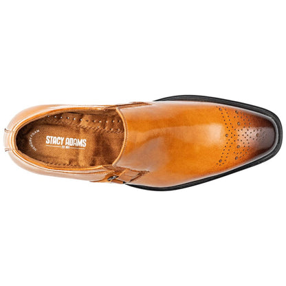 Stacy Adams Alistair Plain Toe Ornament Slip-On – Tan