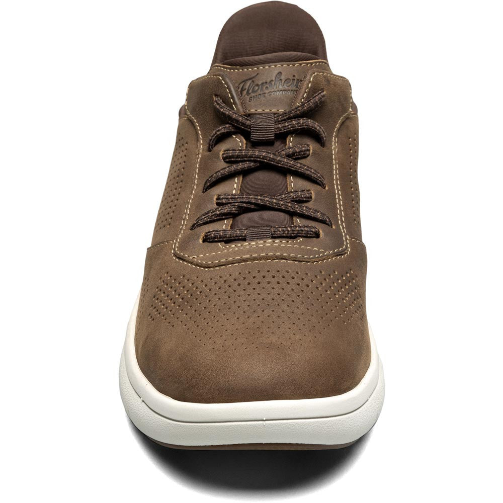 Fleet Perf Toe Elastic Lace No-Tie Sneaker | Florsheim Casual Sneaker in Brown