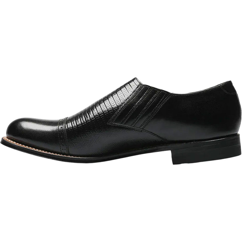 Stacy Adams Madison Black Kid & Lizard Print Slip-On