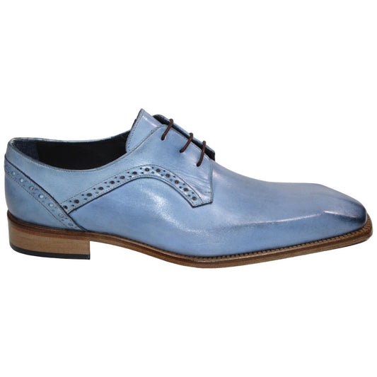 Duca Spada Men's Light Blue Calf-Skin Leather Oxfords Shoes