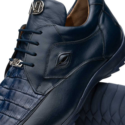Marco Di Milano Udine Genuine Hornback Caiman & Calf Leather Sneaker – Navy