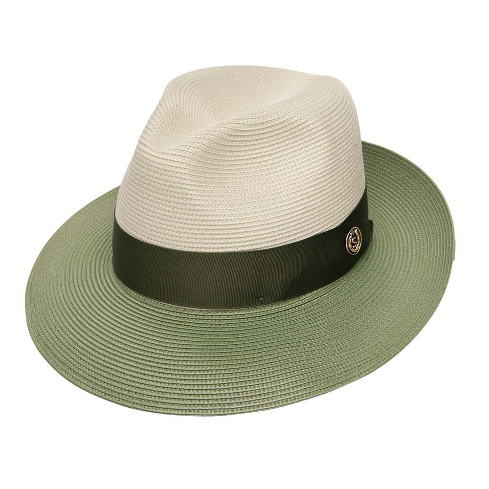Stetson Toledo Ivory/Olive Florentine Milan Straw Hat