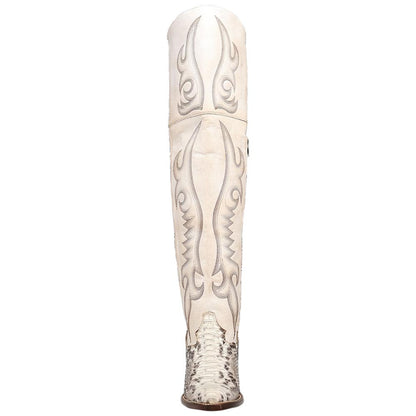 Dan Post Women's Calvera Natural White Genuine Python Fashion Boot