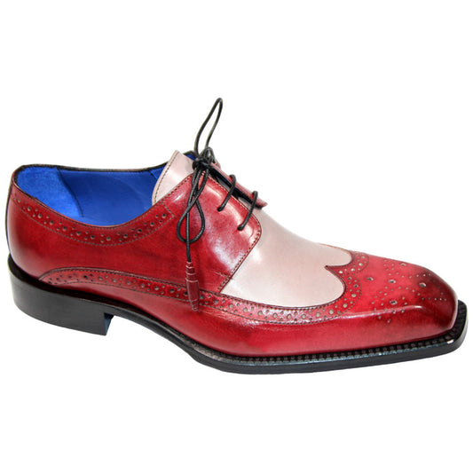 EMILIO FRANCO Orlando Cordovan/Light Grey Calf-Skin Leather Oxfords Shoes
