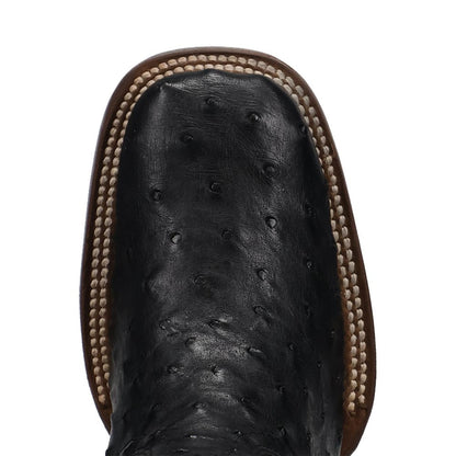 Dan Post Reese Black Women's Full Quill Ostrich Western Boots