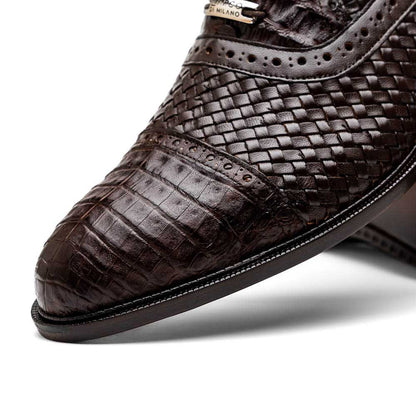 John Woven calfskin Genuine Caiman Crocodile Cap Toe Oxford | MARCO DI MILANO