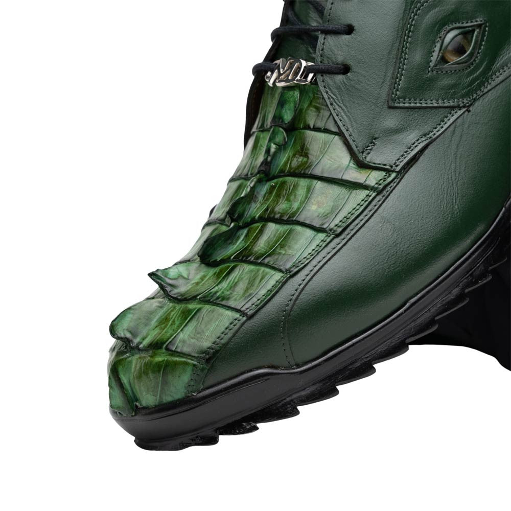 Marco Di Milano Udine Genuine Hornback Caiman & Calf Leather Sneaker - Green