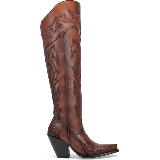 Dan Post Women’s Seductress Chestnut 20” Snip Toe Zipper Boot