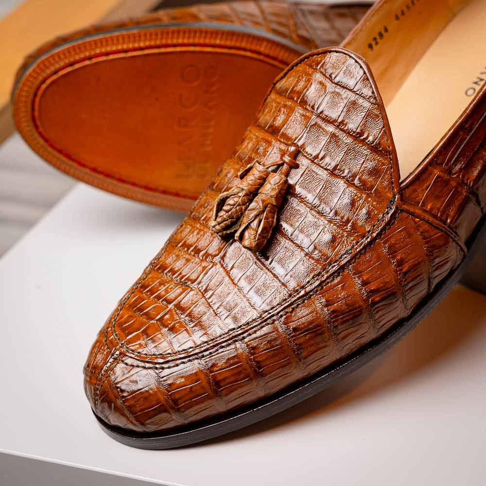 Bianchi Bay Apache Genuine Caiman Crocodile Tassel Loafers | MARCO DI MILANO