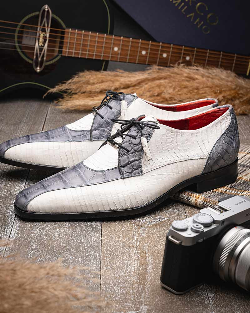 Marco Di Milano Moncalieri Gray/White Dress Derbies