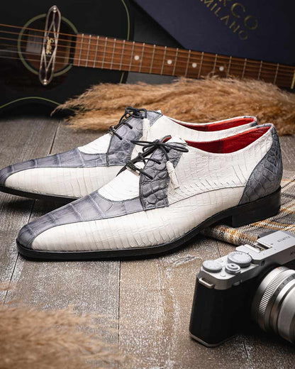 Marco Di Milano Moncalieri Gray/White Dress Derbies