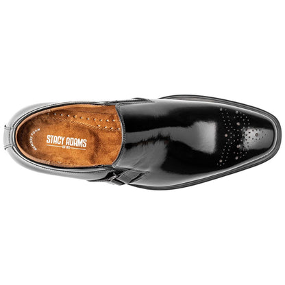 Stacy Adams Alistair Plain Toe Ornament Slip-On - Black