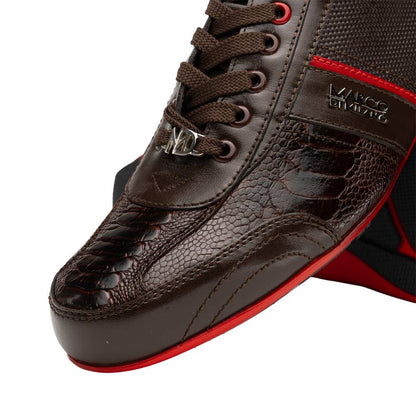 Marco Di Milano Portofino Ostrich Leg Sneaker - Brown