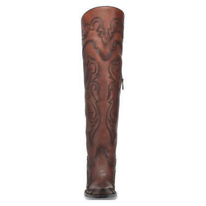 Dan Post Women’s Seductress Chestnut 20” Snip Toe Zipper Boot