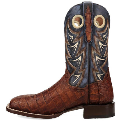 Dan Post Marsh Cognac Caiman Skin Cognac Square Toe Western Cowboy Boots