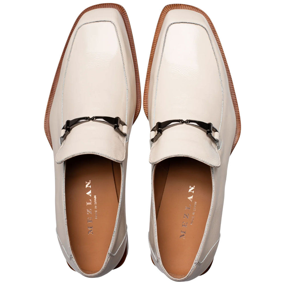 Mezlan Accola Men's Hi-Shine Textured Bone Dress Loafer
