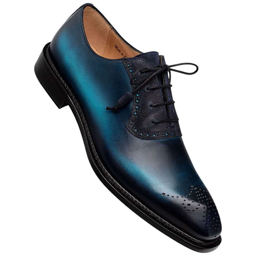Mezlan Bretton Multi-Tone Oxford - Men's Blue/Multi Wholecut Oxford