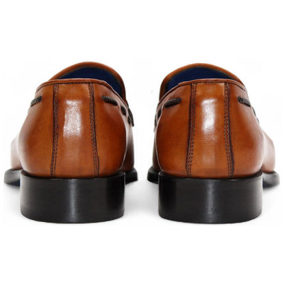 EMILIO FRANCO Tommaso Gold Calf-Skin Leather Loafers