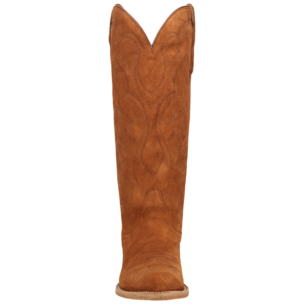 Dan Post Neon Prairie Women's Rust Suede Leather Western Boot - 15" Shaft, Narrow J Toe