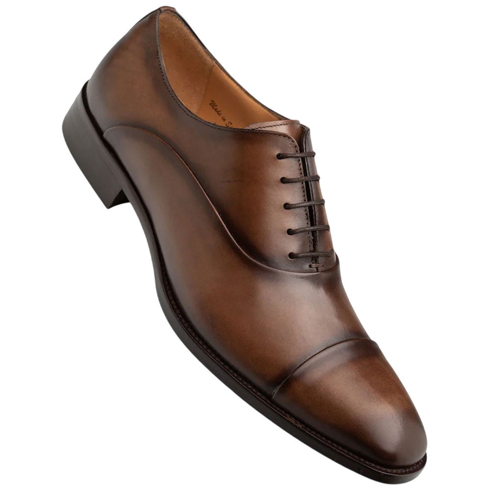 Mezlan Bocelli Cap Toe Oxford – Men's Chestnut Calfskin Lace-Up, Made in Spain