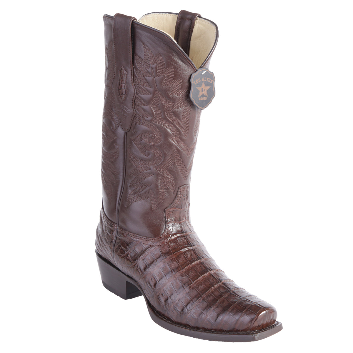Los Altos Brown Caiman Belly 7 Toe Boots