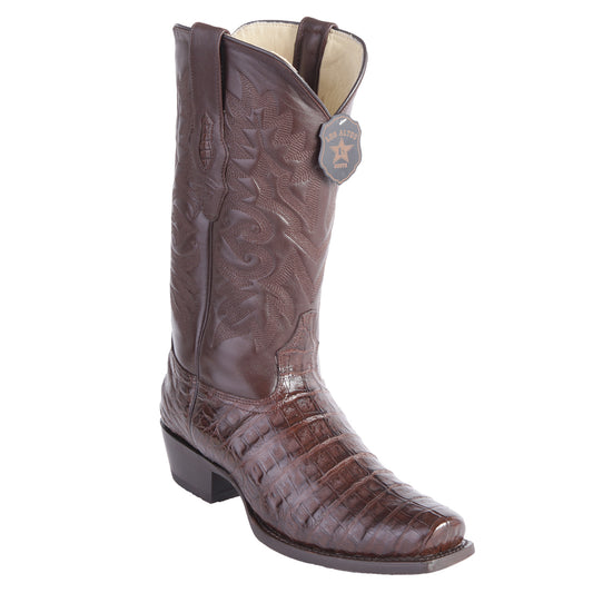 Los Altos Brown Caiman Belly 7 Toe Boots