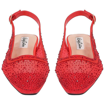Lady Couture Kara 0.75” Block Heel Flats in Red