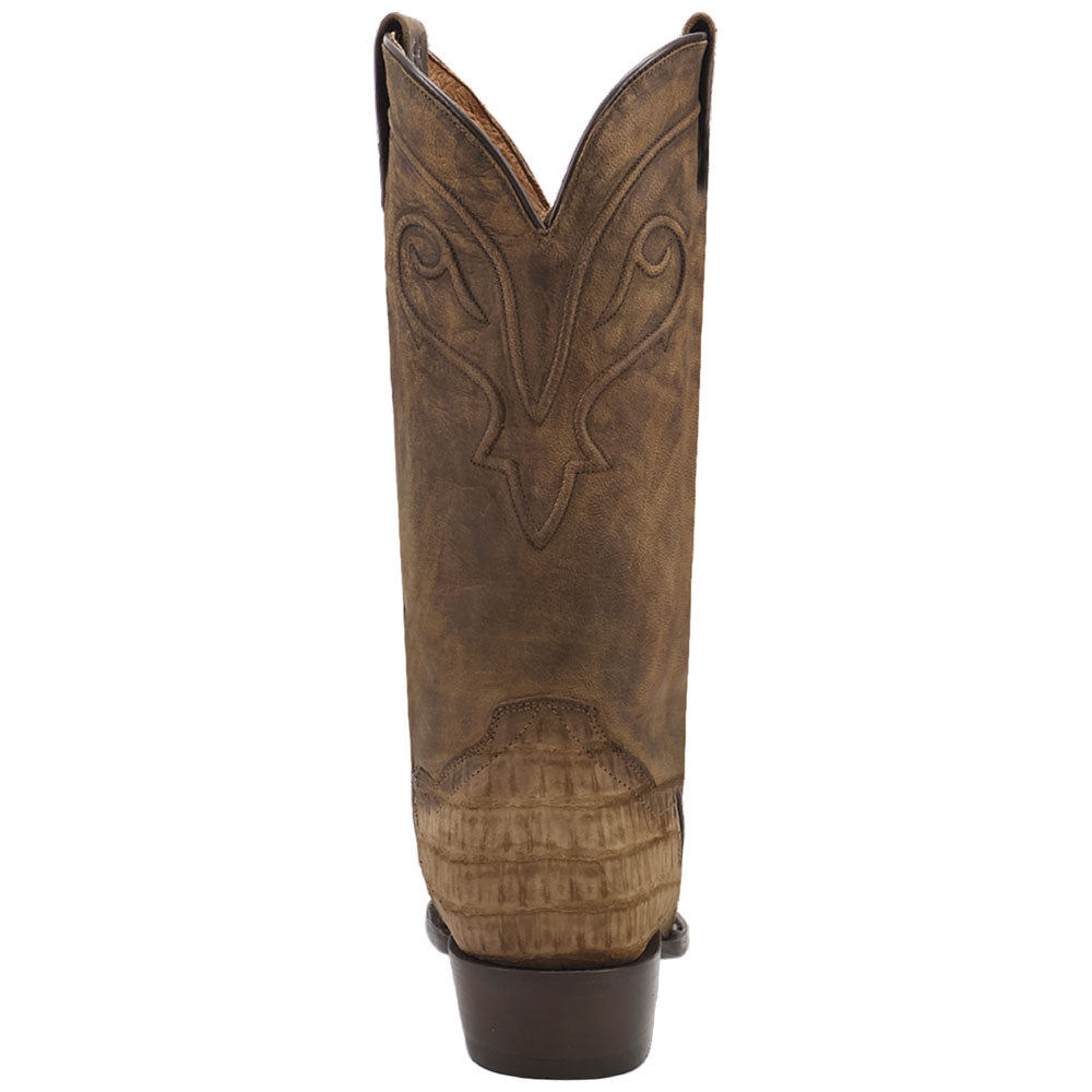 Dan Post Makara Genuine Caiman Crocodile Brown 13” Round Toe Boot (US Men Size)