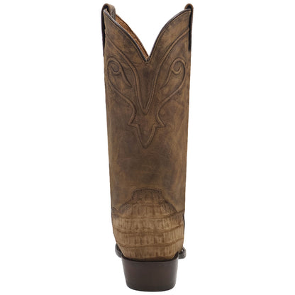 Dan Post Makara Genuine Caiman Crocodile Brown 13” Round Toe Boot (US Men Size)