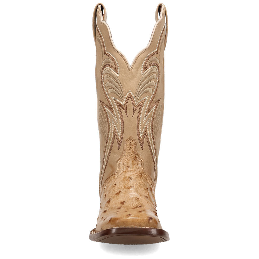 Dan Post Reese Tan Women's Full Quill Ostrich Western Boots