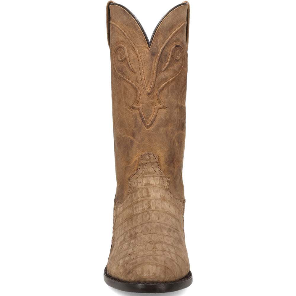 Dan Post Makara Genuine Caiman Crocodile Brown 13” Round Toe Boot (US Men Size)