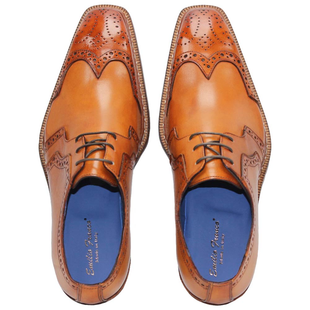 EMILIO FRANCO Marco Gold Calf-Skin Leather Oxfords Shoes