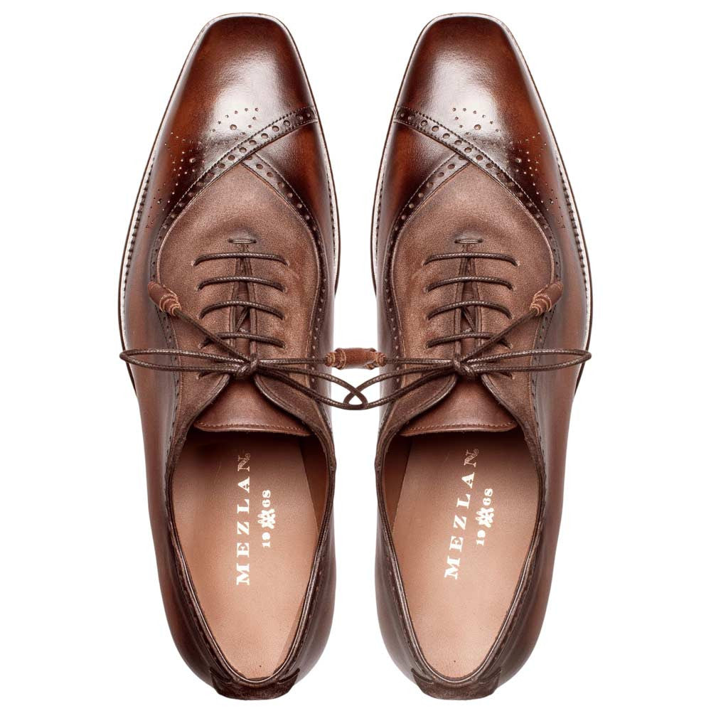Mezlan Eagle Calf/Suede Oxford - Men's Brown/Taupe Multi-Toned Oxford