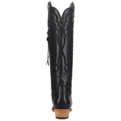 Dan Post Heartland Leather Black Zipper Snip Toe Western Cowgirl Boots