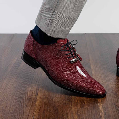 Marco Di Milano Rimini Genuine Stingray Lace-Up Shoe - Wine