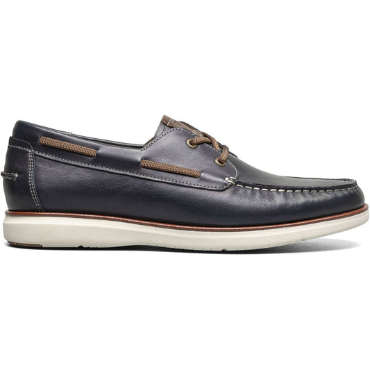 Florsheim Tropics Navy Elastic Lace Moc Toe Men’s Boat Shoes